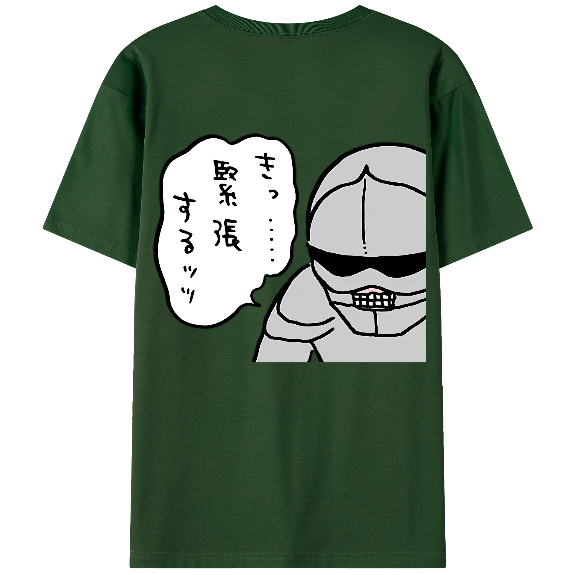（画像用） ちいかわ 労働の鎧さん Chii-kawa Mr. Armor of Labor 綿100％半袖Tシャツ（背面プリント）